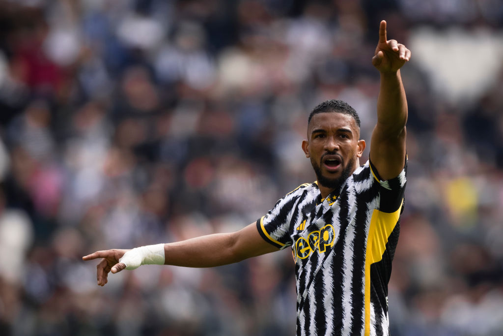 Gleison Bremer of Juventus FC gestures during the Serie A